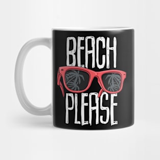 Beach Please Sunglasses and Palm Trees Mug